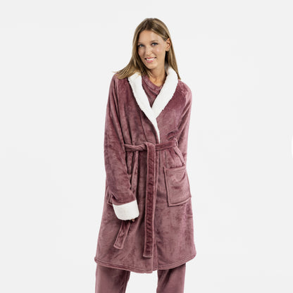 Bata terciopelo sherpa