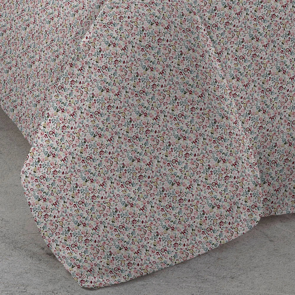 Capa de edredom Alda rosa em algodão