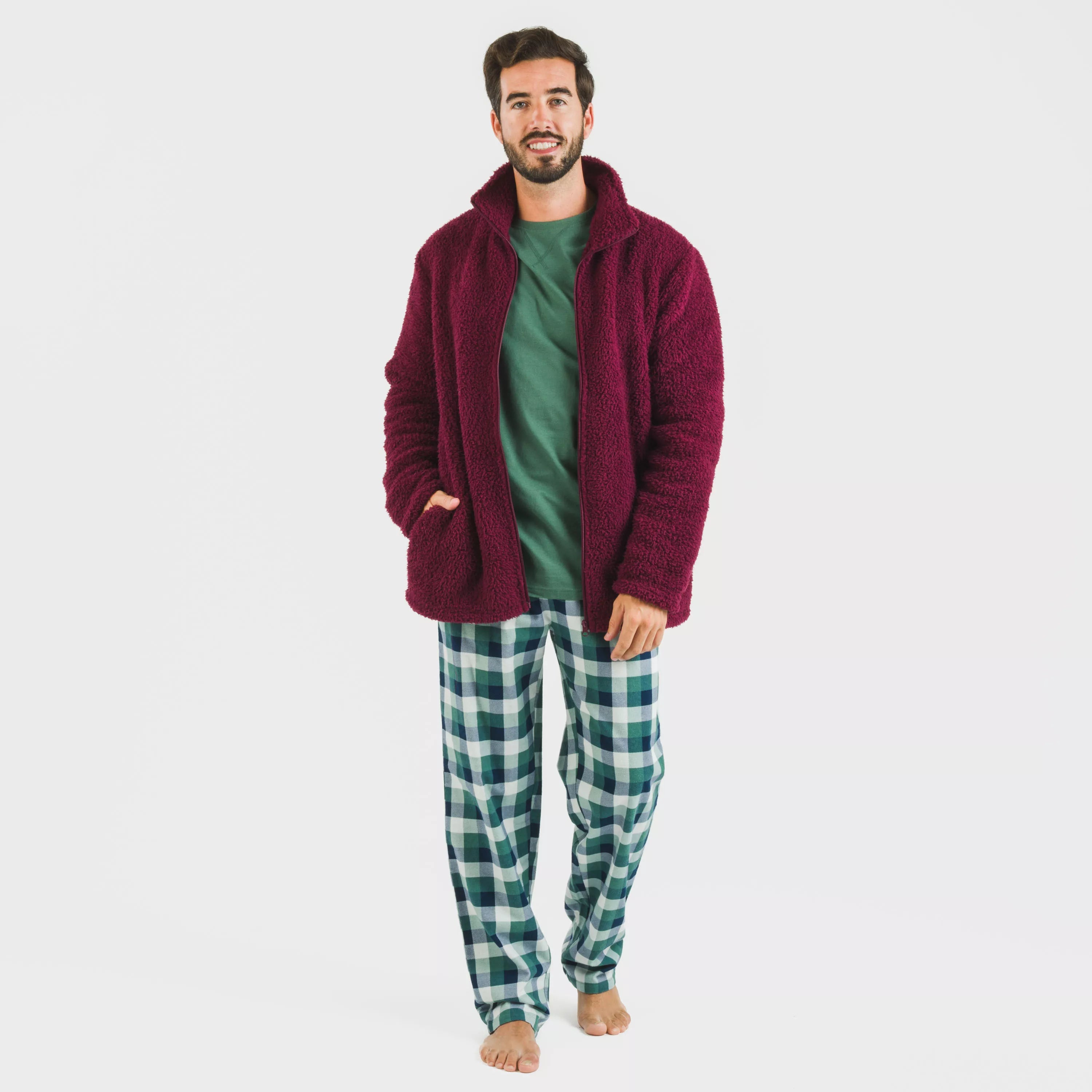 Moletom masculino liso de sherpa