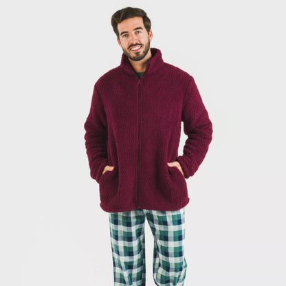 Moletom masculino liso de sherpa