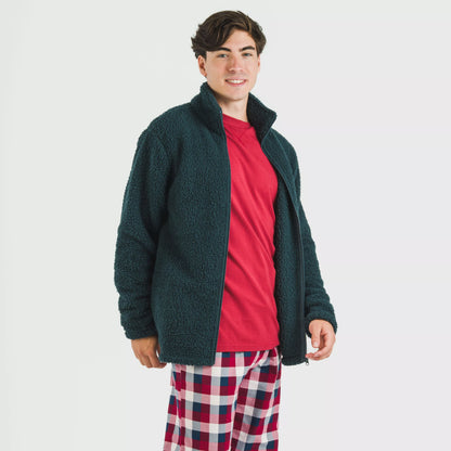 Moletom masculino liso de sherpa