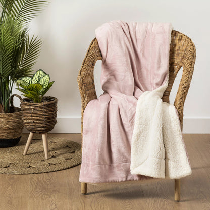 Manta VELUDO SHERPA ROSA FOGO