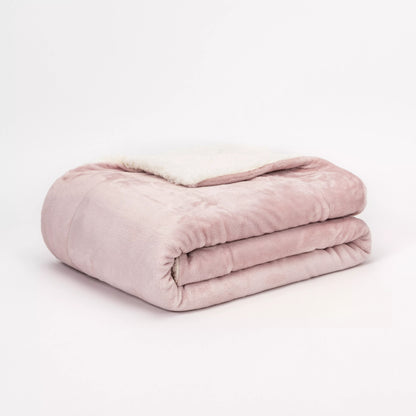 Manta VELUDO SHERPA ROSA FOGO