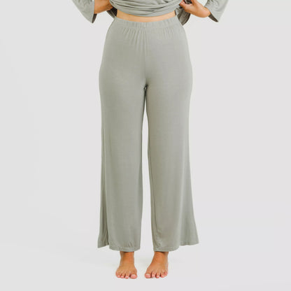 Pijama feminino longo liso de viscose