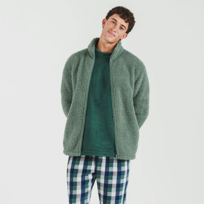 Moletom masculino liso de sherpa