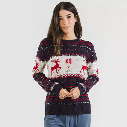 Suéter feminino Kiriko azul marinho