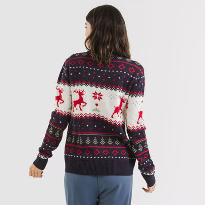 Suéter feminino Kiriko azul marinho