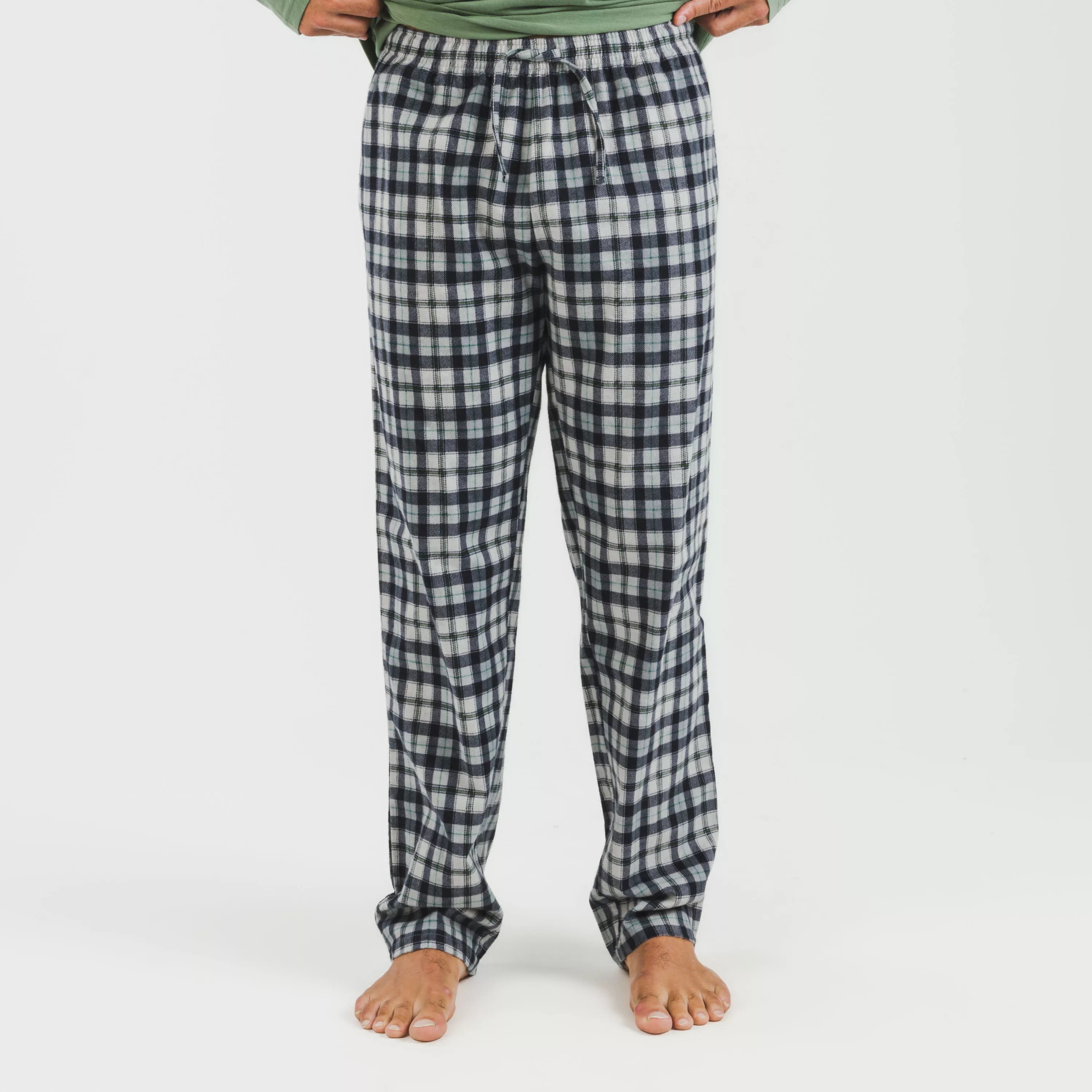 Pijama masculino de flanela, estampa de caça verde Javier