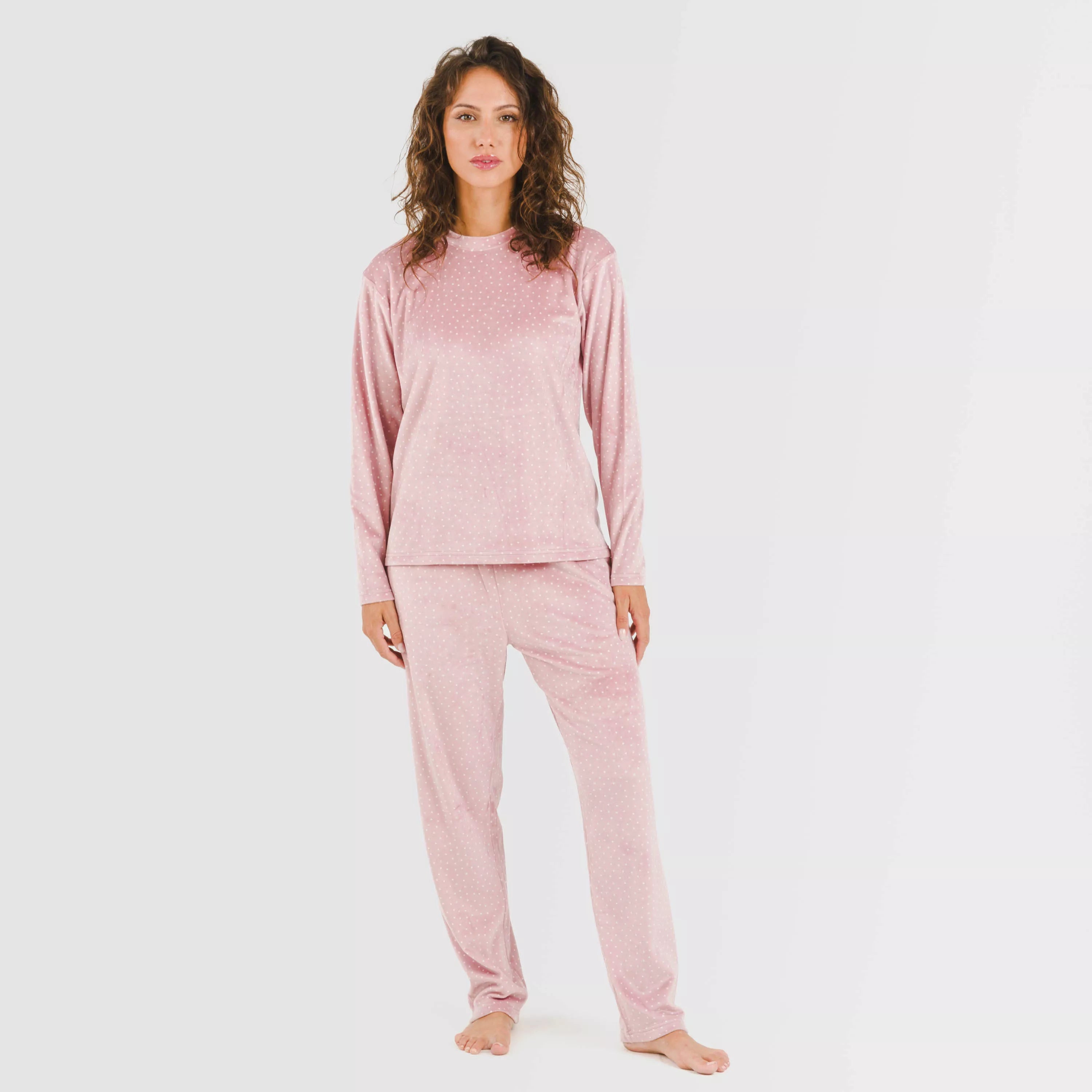 Pijama de veludo rosa malva Lolenda
