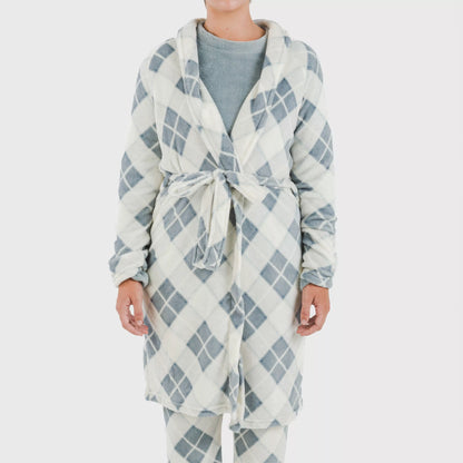 Robe coral xadrez índigo Guima