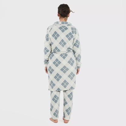 Robe coral xadrez índigo Guima