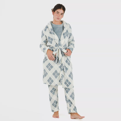 Robe coral xadrez índigo Guima