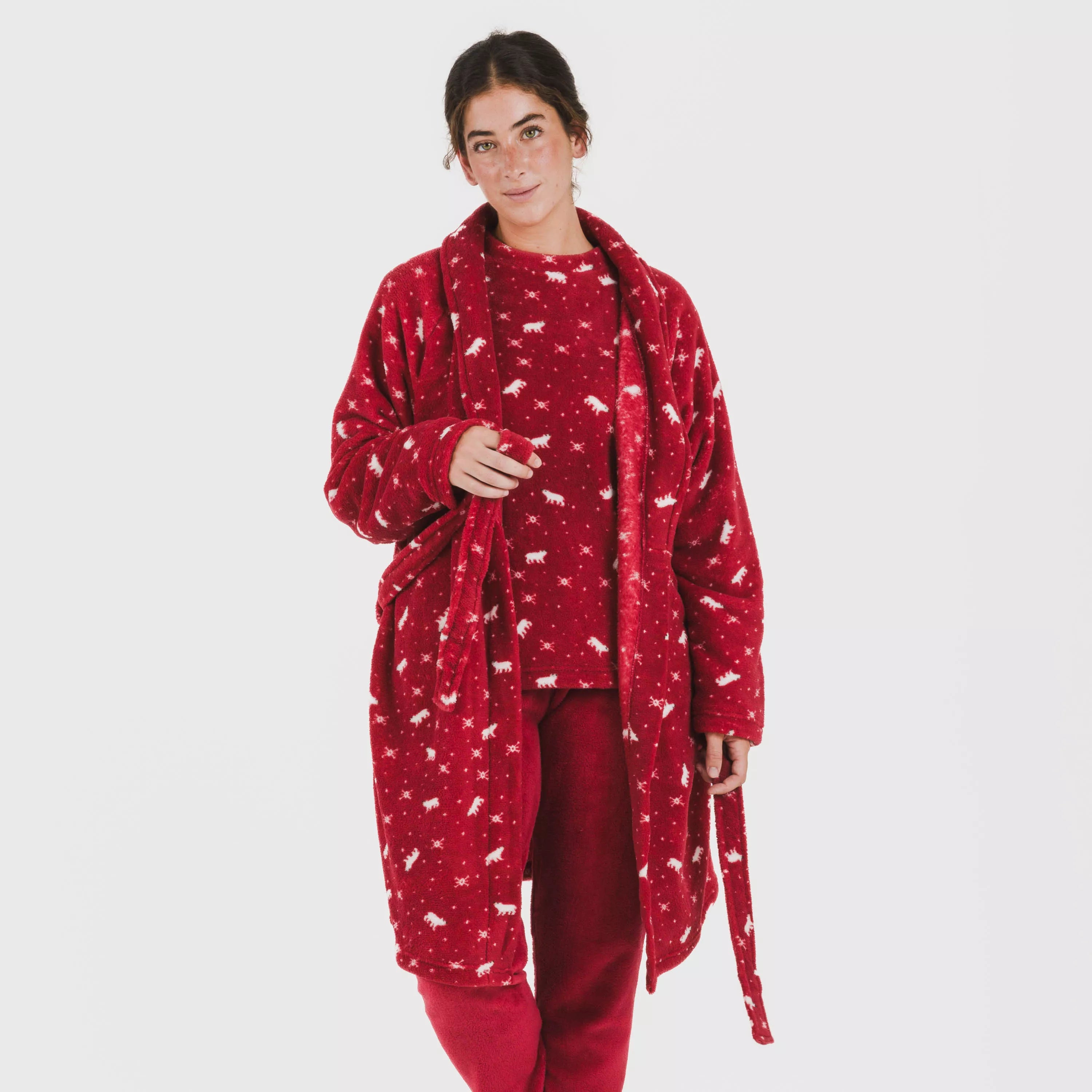 Roupão de banho Cody coral bordô