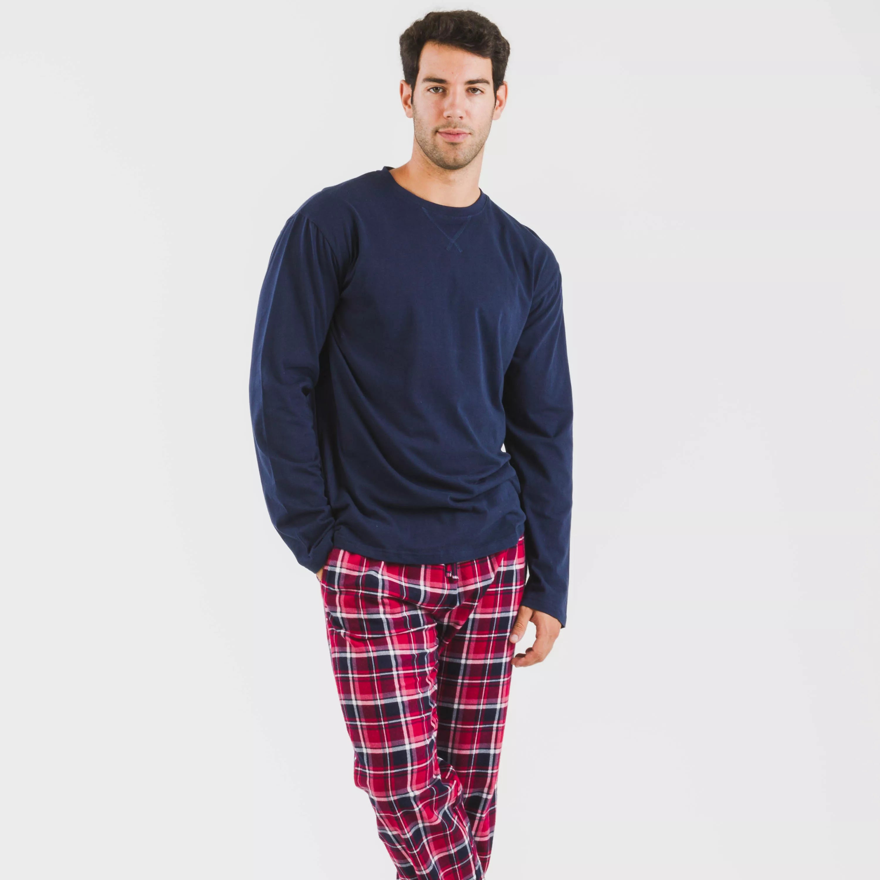 Pijama masculino Cocoro de flanela azul marinho