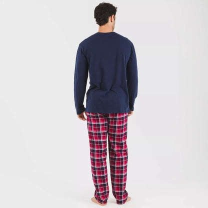 Pijama masculino Cocoro de flanela azul marinho