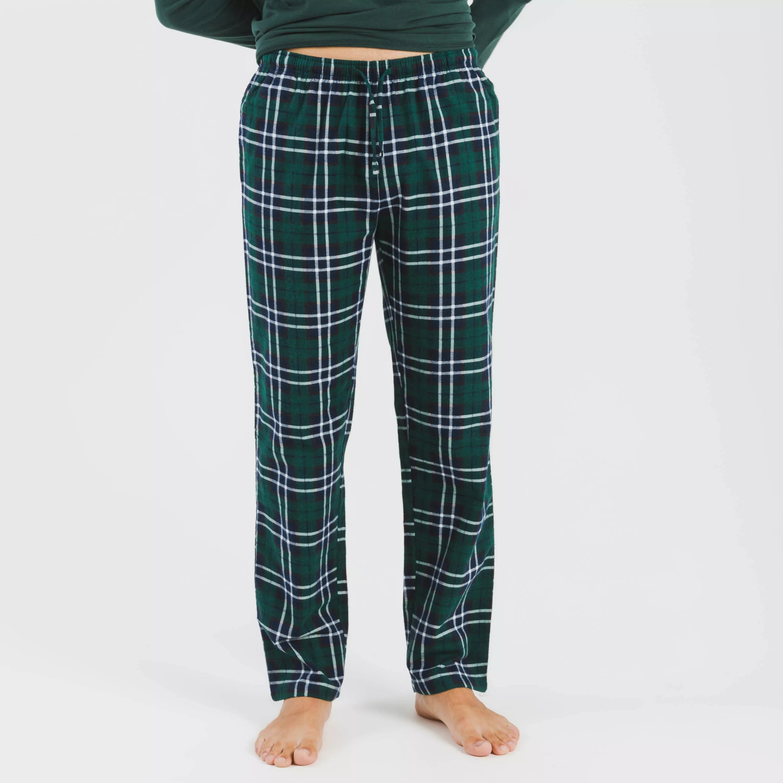 Pijama hombre franela Cuadro Guelo verde