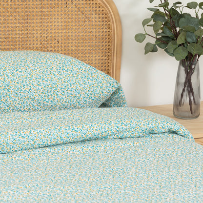 Capa de edredom Uriva Tiffany em algodão percal verde