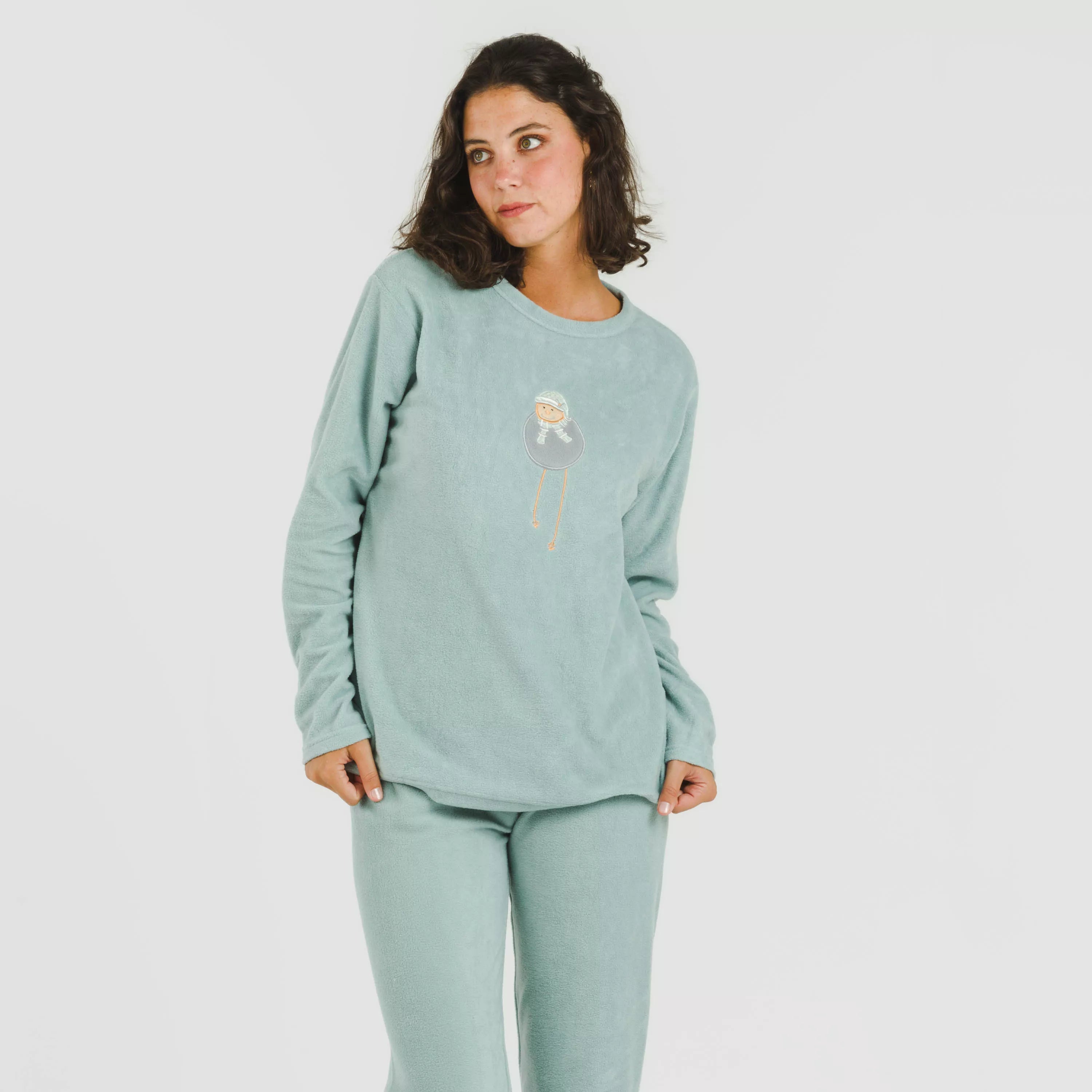 Pijama polar Frosty verde tiffany