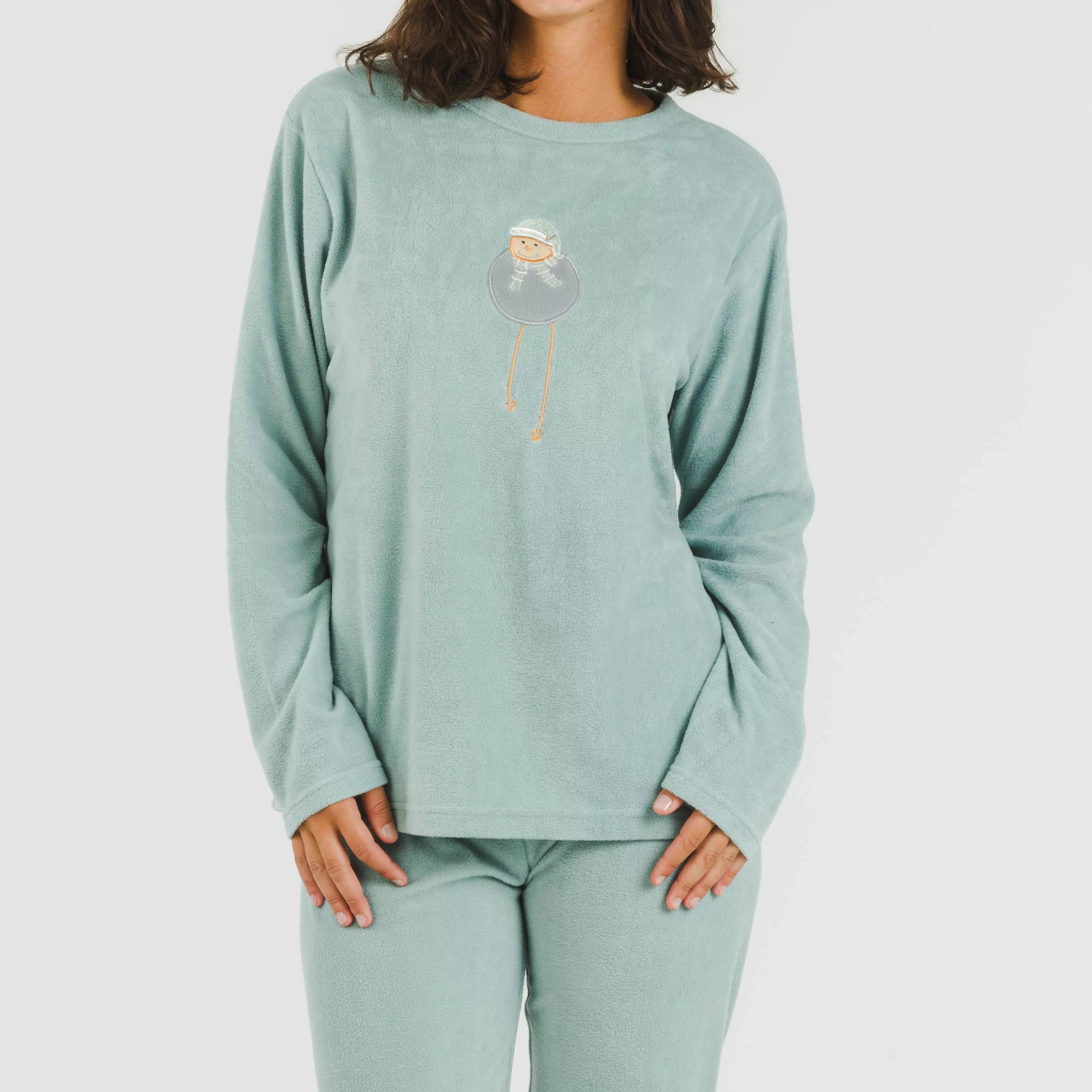 Pijama polar Frosty verde tiffany