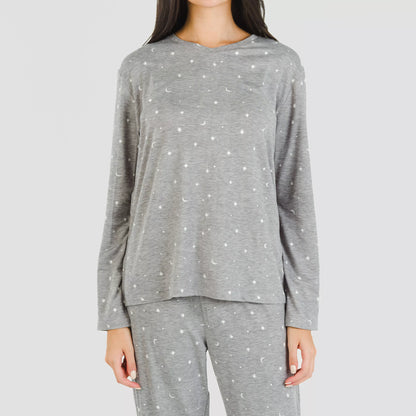 Pijama largo mujer soft Ambarina gris marengo