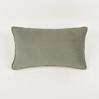 Almofada retangular de veludo de algodão verde menta 30x50 cm - fronha + enchimento