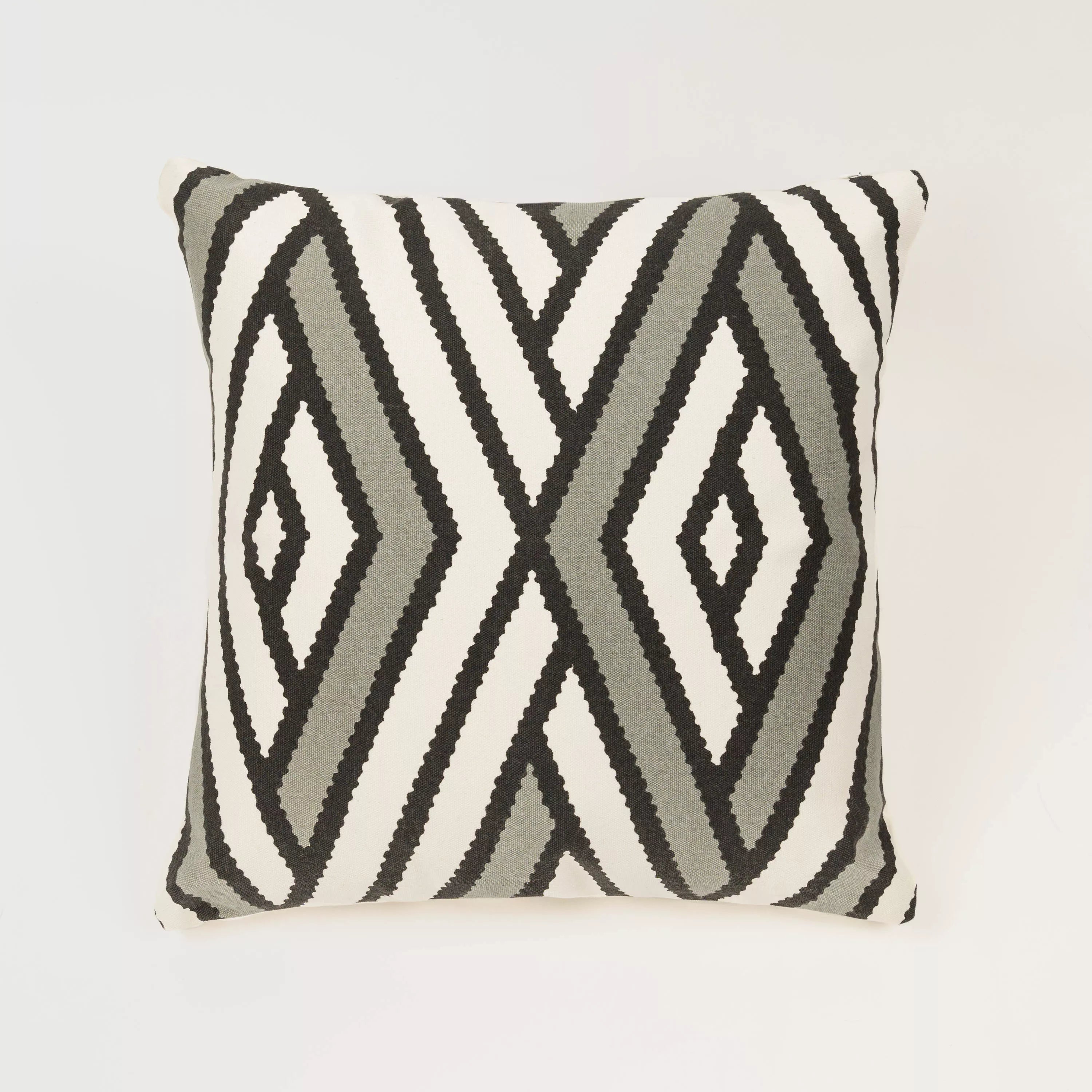 Almofada quadrada de algodão liso bicolor com estampa de diamante, 45x45 cm - capa + enchimento