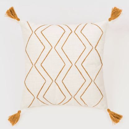 Almofada quadrada Zig em algodão liso, 45x45 cm - capa + enchimento