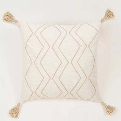 Almofada quadrada Zig em algodão liso, 45x45 cm - capa + enchimento