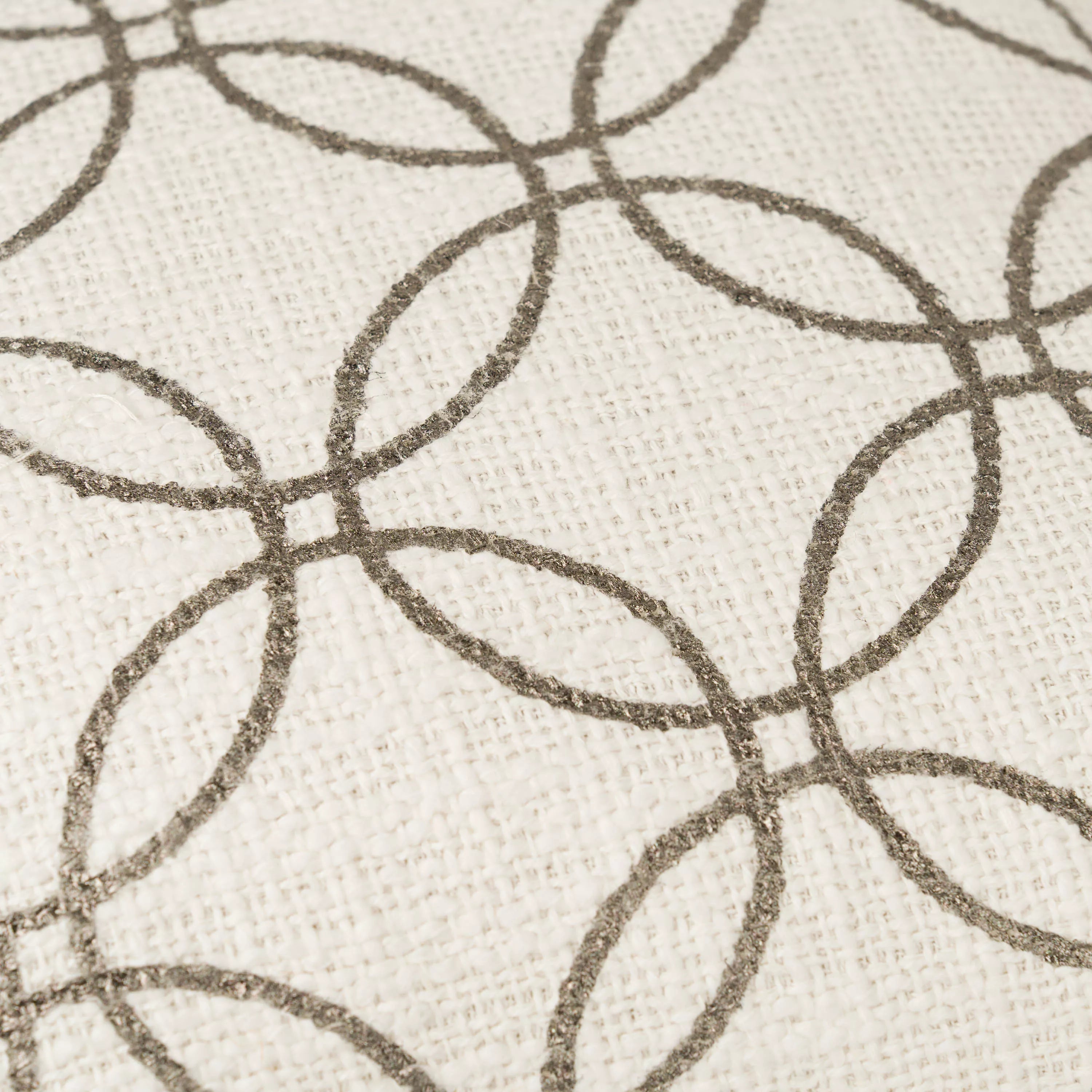 Almofada quadrada de algodão, formato circular liso, 45x45 cm - capa + enchimento