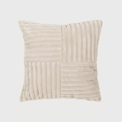 Almofada quadrada de veludo cotelê, textura cruzada lisa, 45x45 cm - capa + enchimento