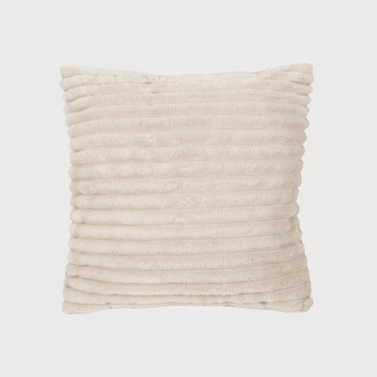 Almofada quadrada de veludo cotelê com listras lisas, 45x45 cm - capa + enchimento