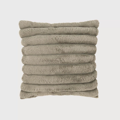 Almofada quadrada com efeito de pele sintética, listras lisas, 50x50 cm - capa + enchimento