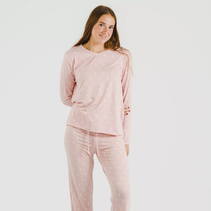 Pijama largo mujer soft Baby rosa palo