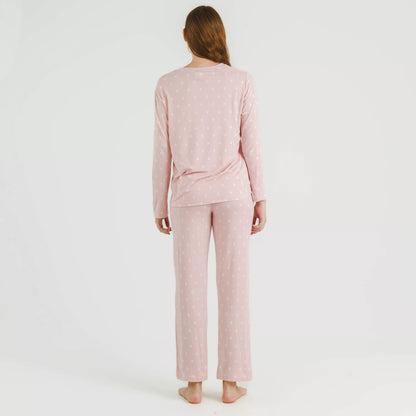Pijama largo mujer soft Baby rosa palo