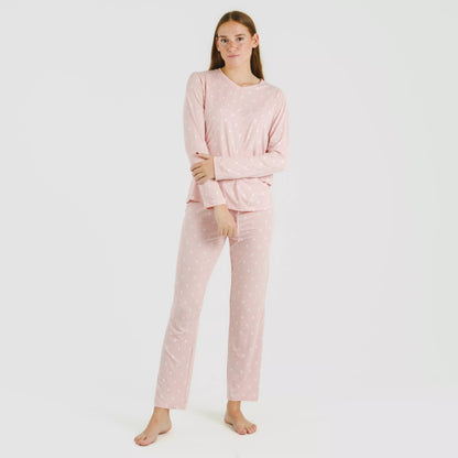 Pijama largo mujer soft Baby rosa palo