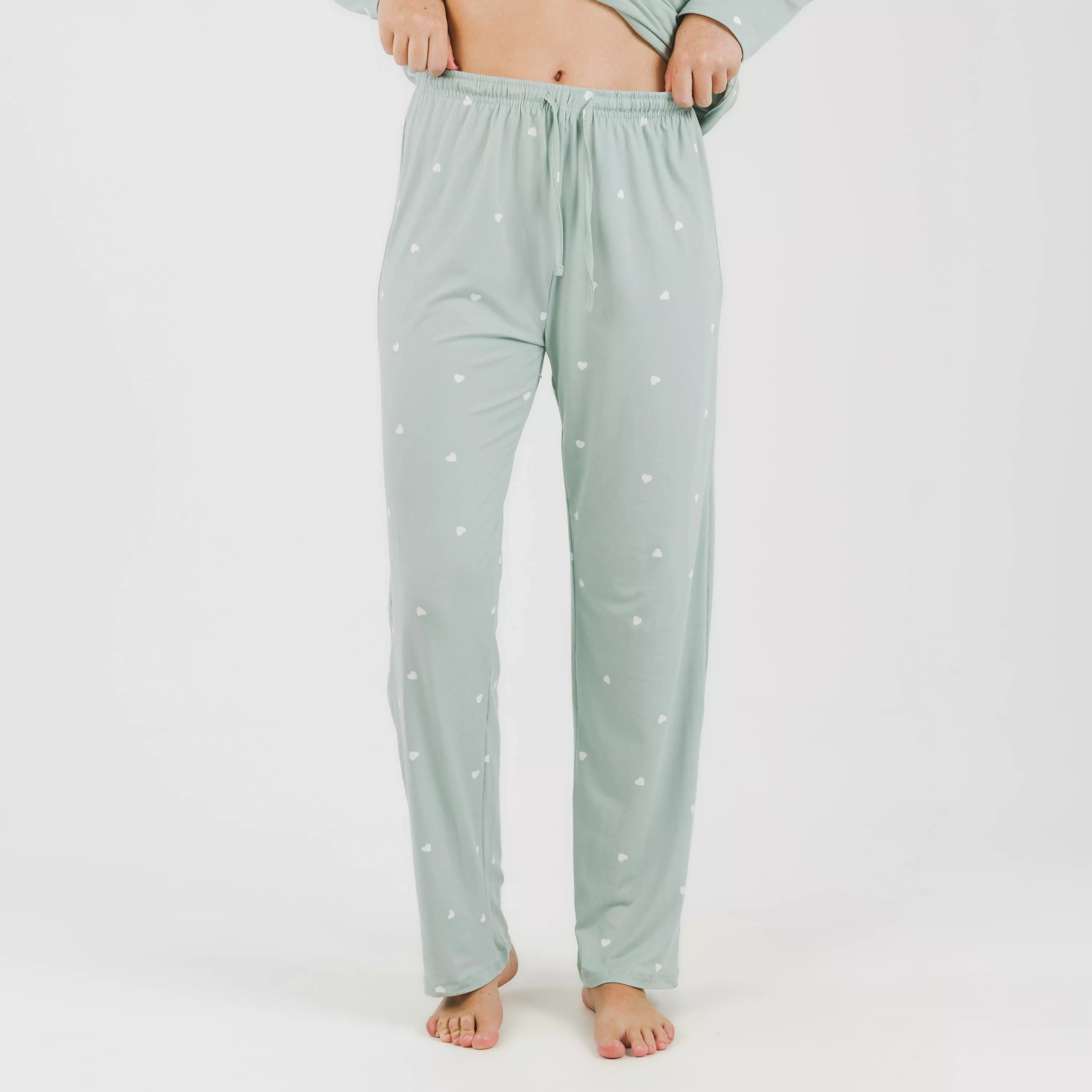 Pijama feminino longo e macio, verde estilo Tiffany
