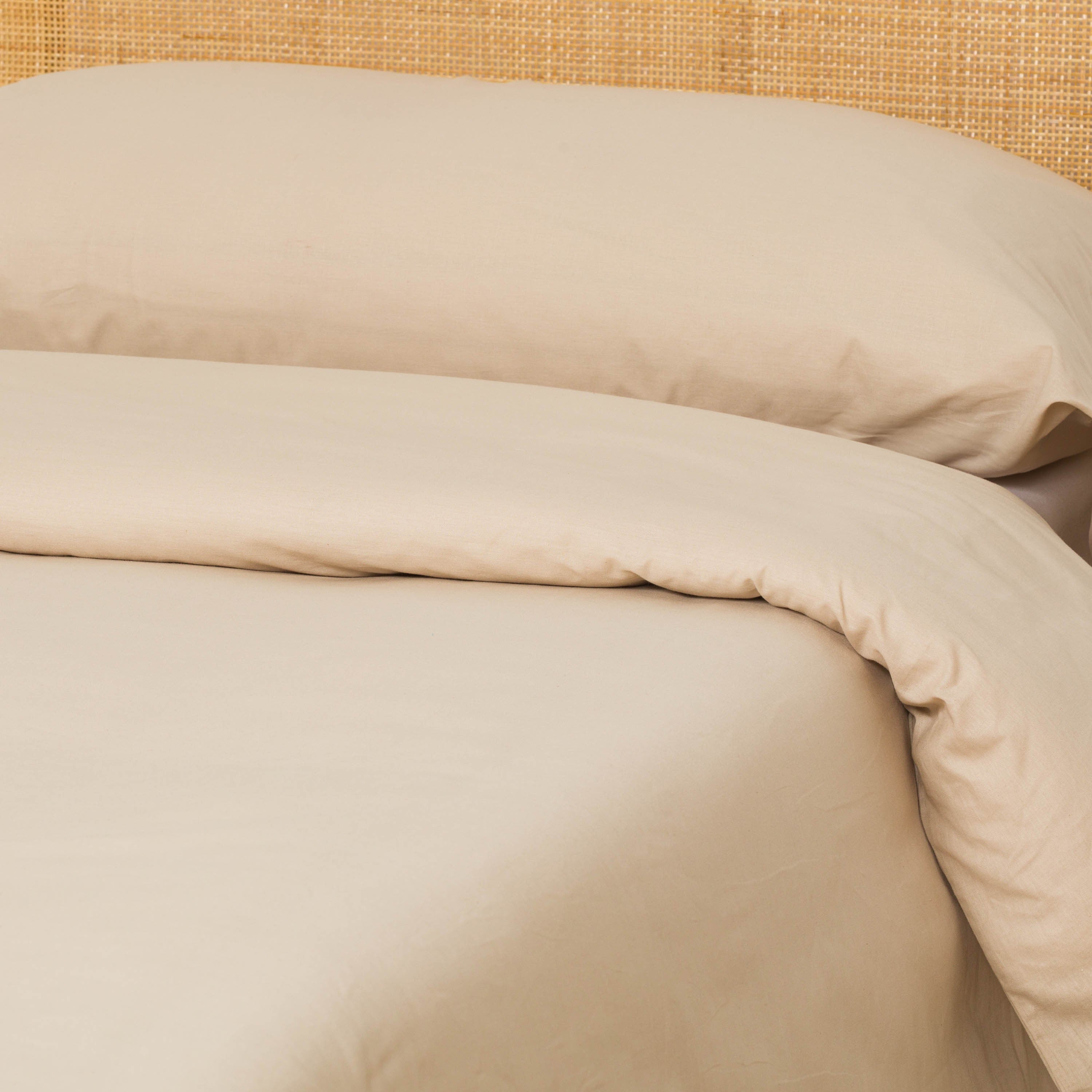 Capa de edredom lisa de algodão
