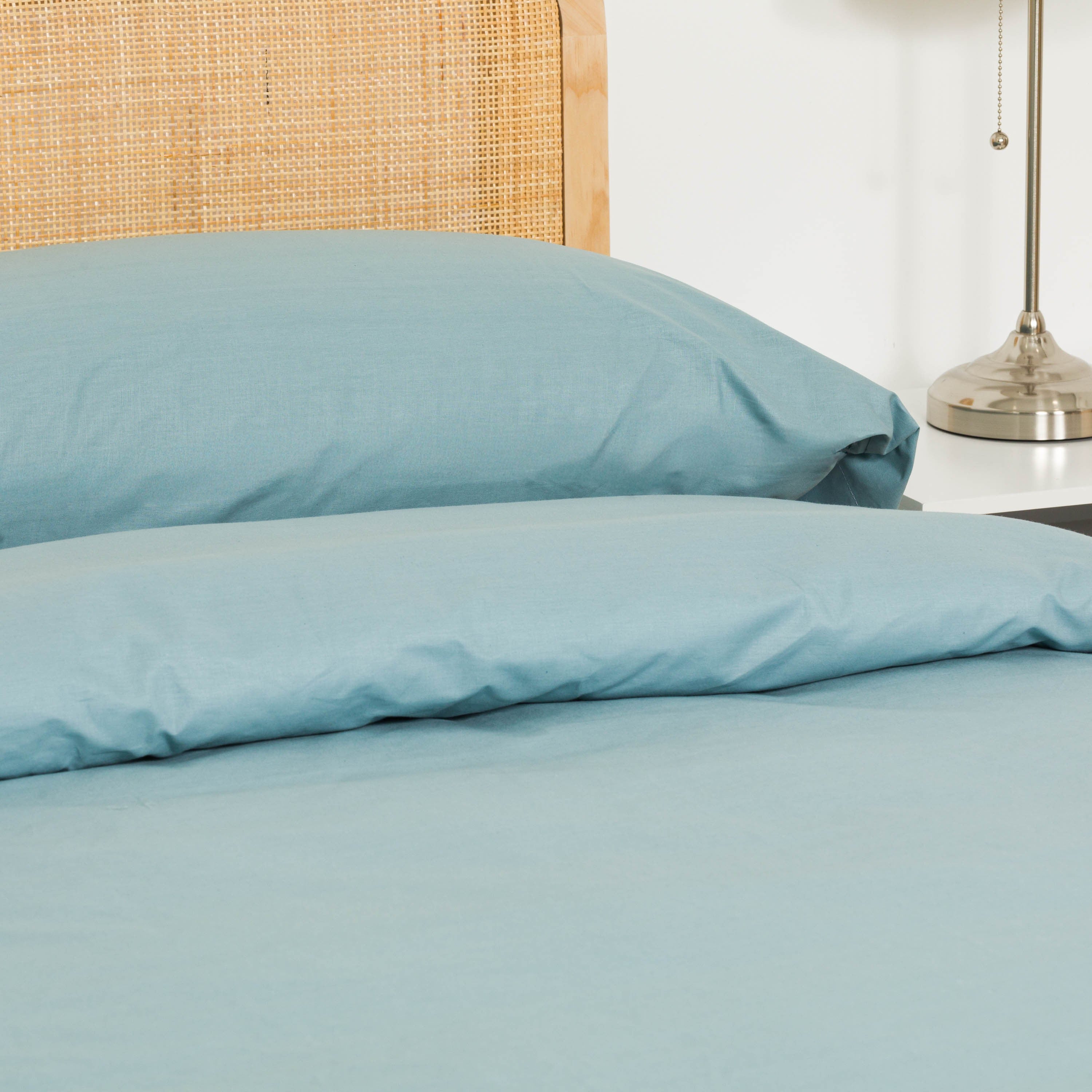 Capa de edredom lisa de algodão