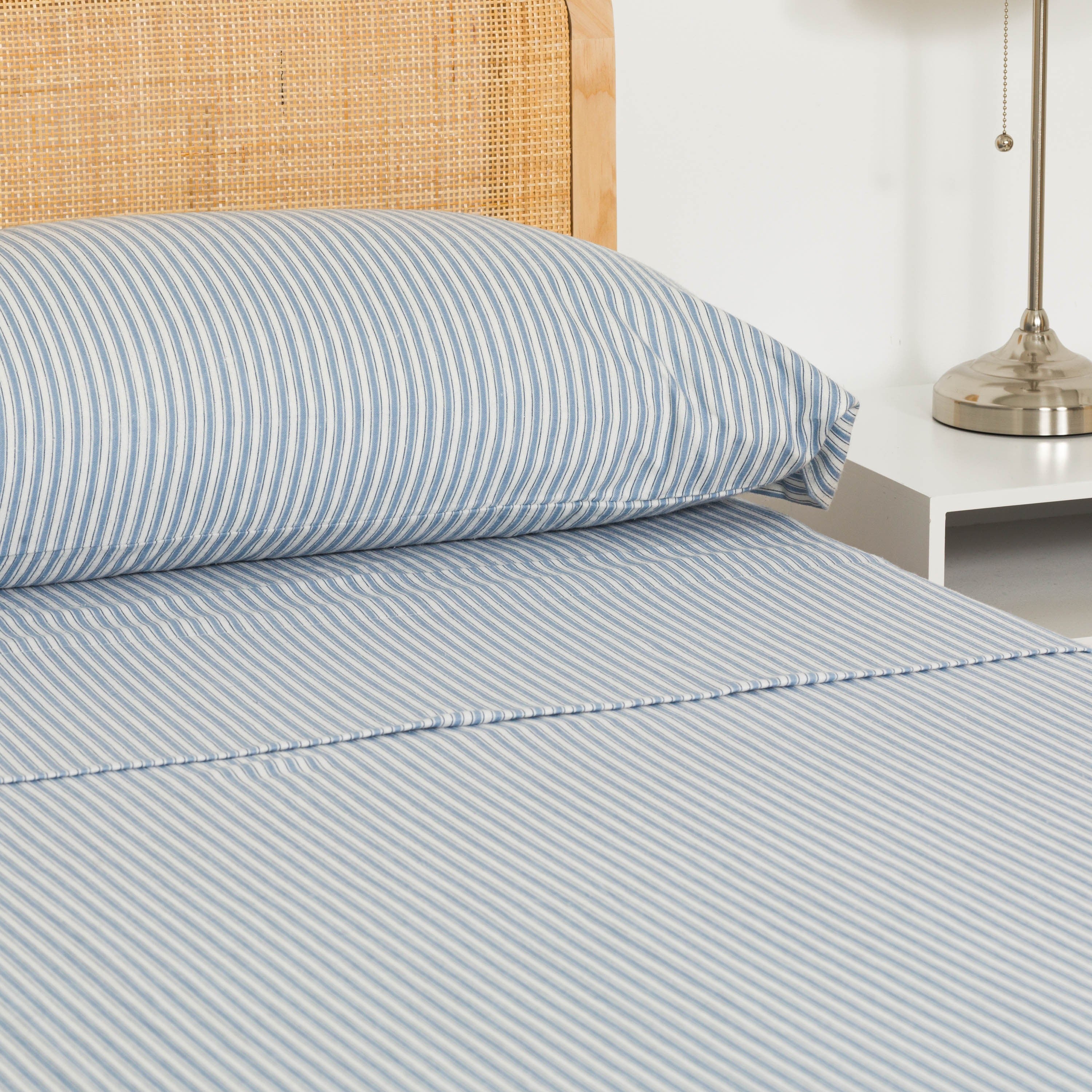 Juego de sábanas franela Raya Ferdinand azul