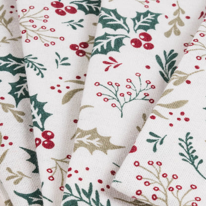 Conjunto de 4 guardanapos com estampa de azevinho