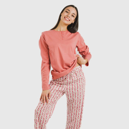 Pijama largo algodón Eurico marsala