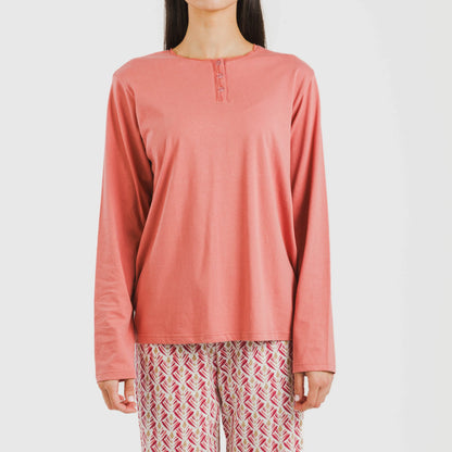 Pijama largo algodón Eurico marsala