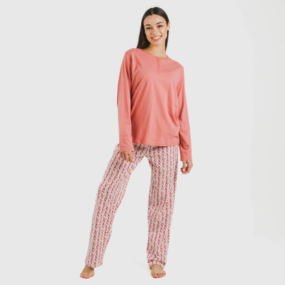 Pijama largo algodón Eurico marsala