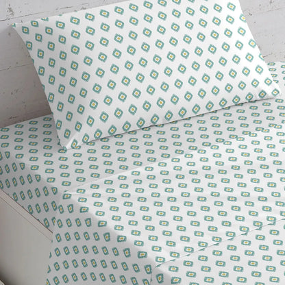 Jogo de lençóis algodão Joy água marinha