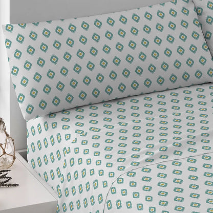 Jogo de lençóis algodão Joy água marinha