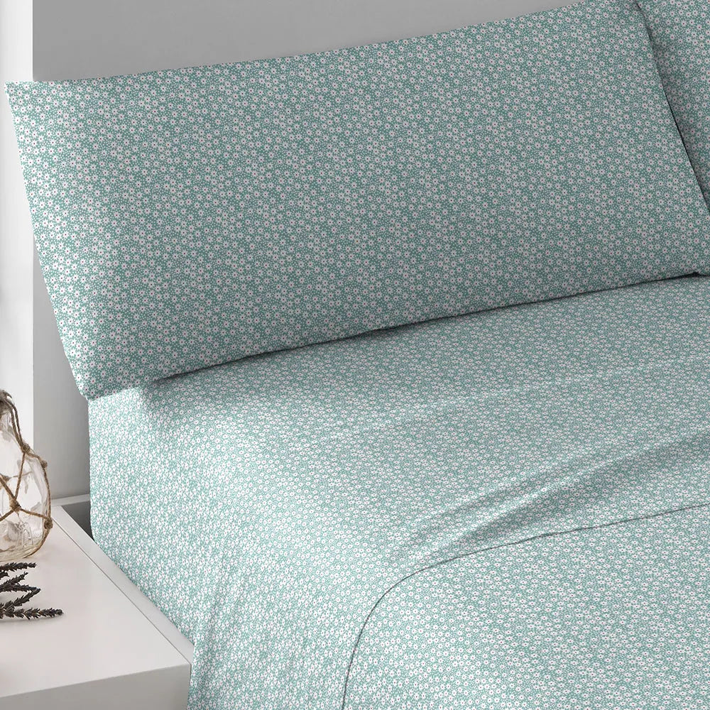 Jogo de lençóis algodão Maddy verde tiffany
