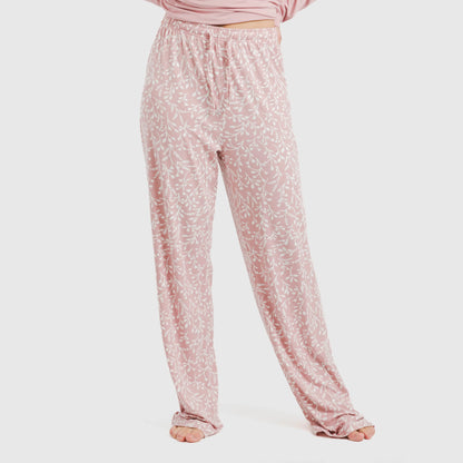 Pijama longo rosa claro feminino Lauri