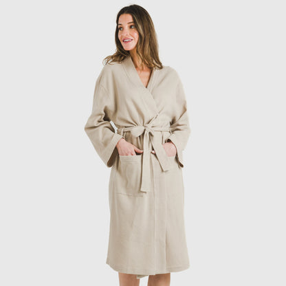 roupão liso com estampa de waffle