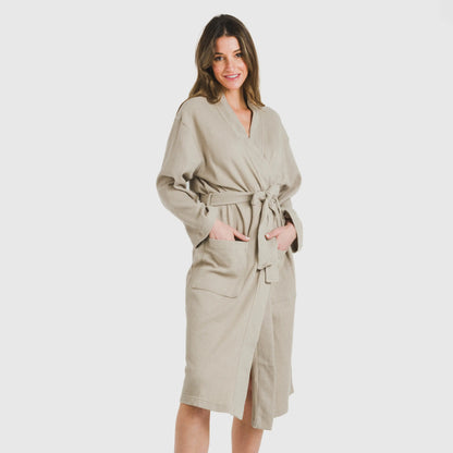 roupão liso com estampa de waffle