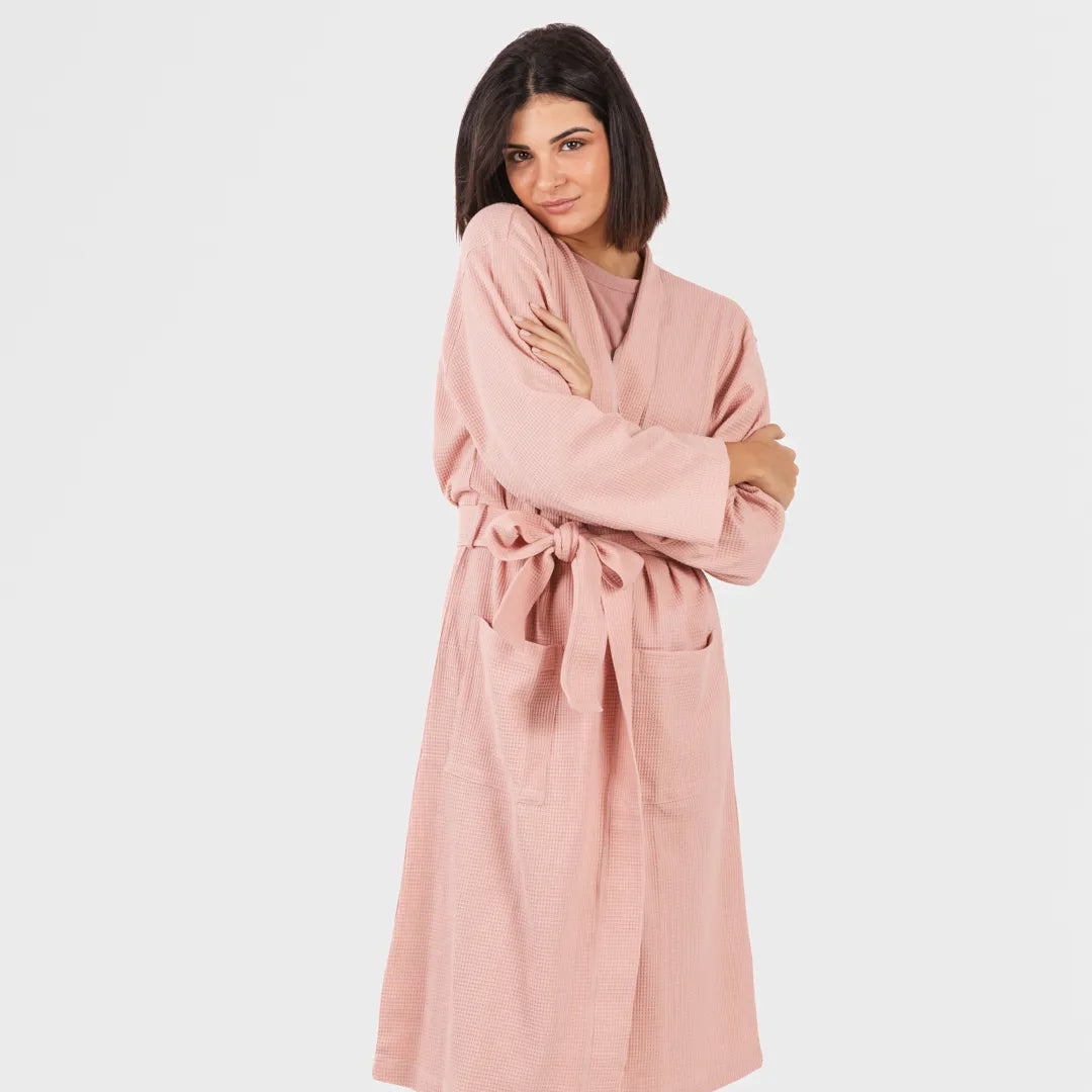 roupão liso com estampa de waffle